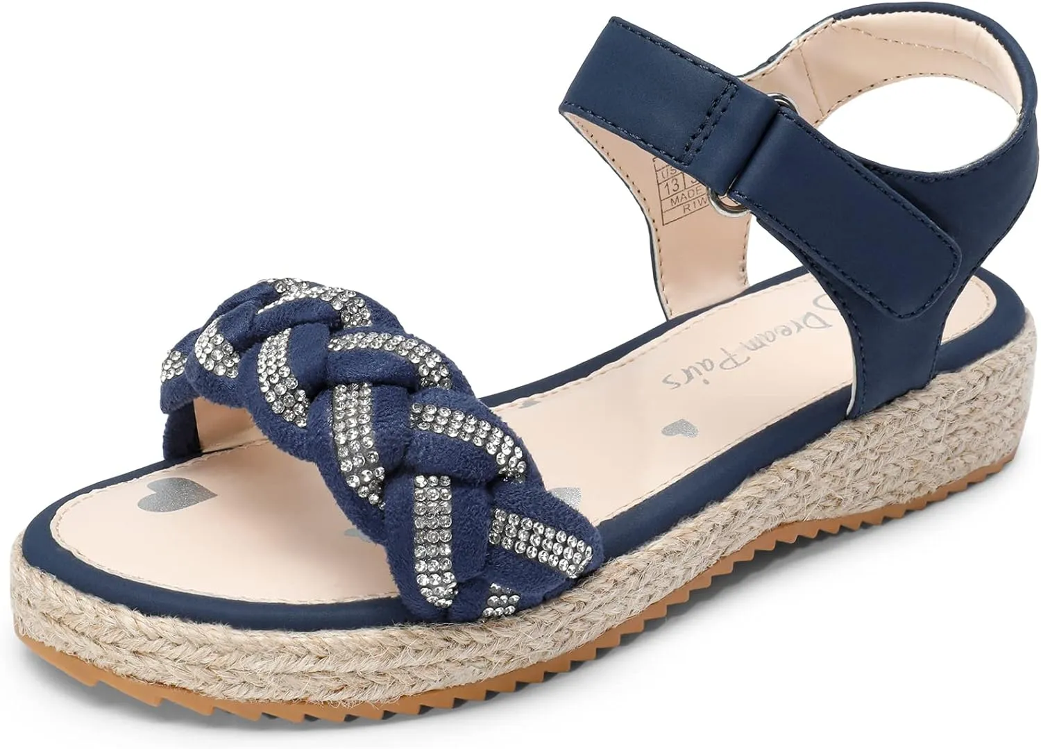 DREAM PAIRS Girls Espadrille Flatform Platform Wedge Open Toe Summer Sandals for Little Kid, Big Kid, Casual, Vacation or Formal Use