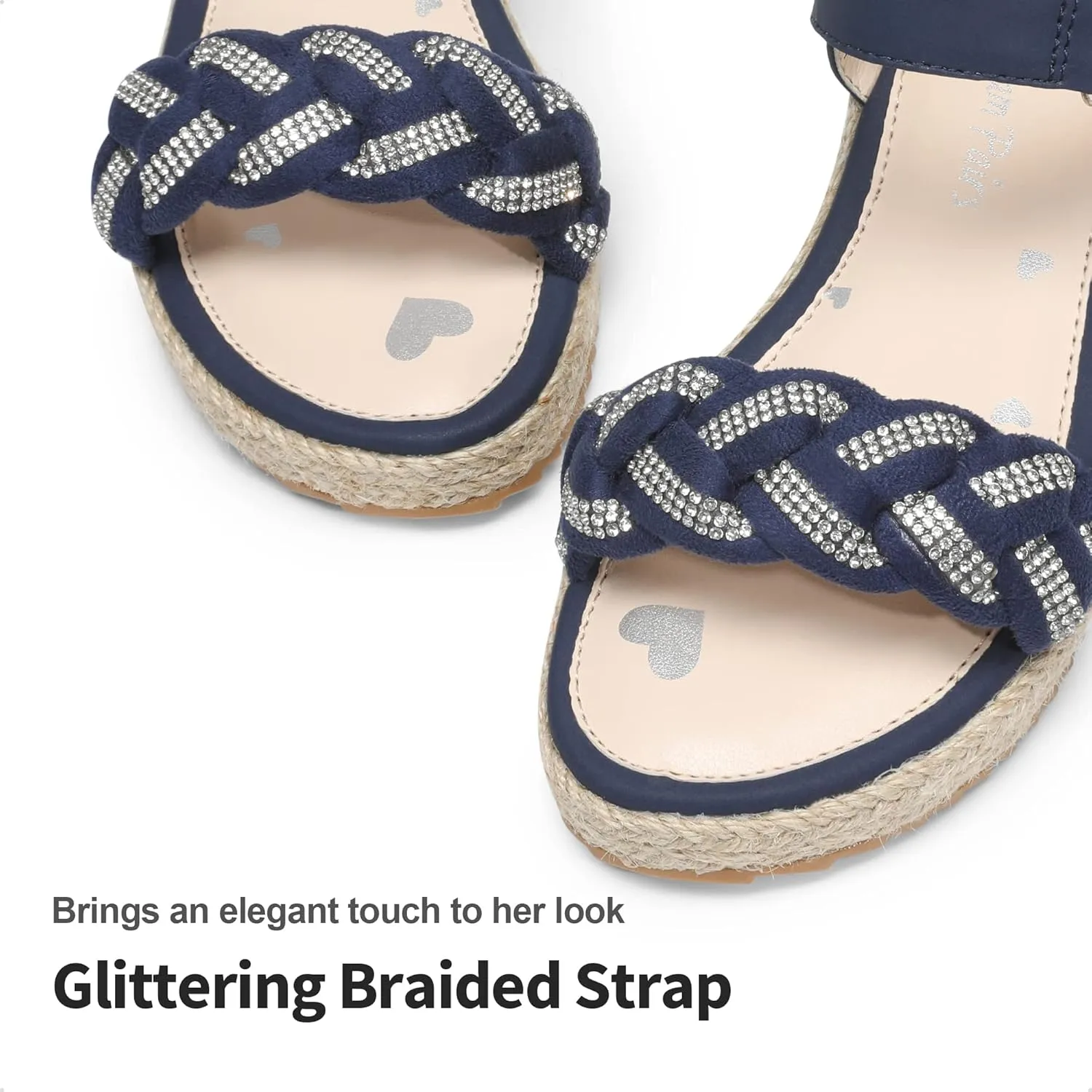 DREAM PAIRS Girls Espadrille Flatform Platform Wedge Open Toe Summer Sandals for Little Kid, Big Kid, Casual, Vacation or Formal Use