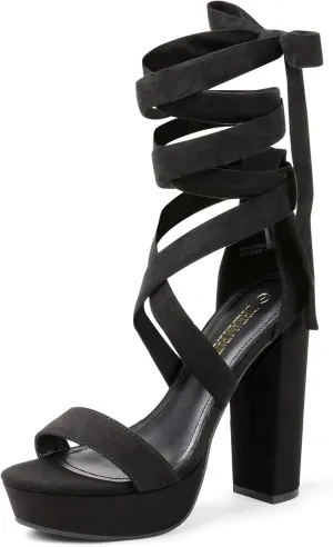 DREAM PAIRS High Heels Chunky Block Platform Heels for Women Strappy Gladiator Sexy Open Toe Heels Dressy Pumps Sandals
