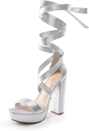 DREAM PAIRS High Heels Chunky Block Platform Heels for Women Strappy Gladiator Sexy Open Toe Heels Dressy Pumps Sandals