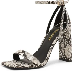 DREAM PAIRS High Heels Chunky Block Square Toe Heels for Women Dressy Open Toe Heel Sandals