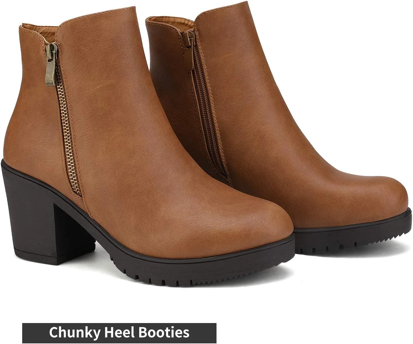 DREAM PAIRS Women's Ankle Boots Chunky Heel Platform Fall Heeled Short Booties Shoes