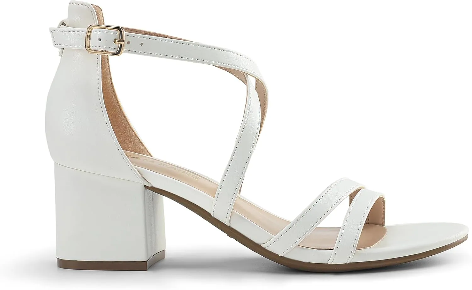 DREAM PAIRS Women's Ankle Strap Low Chunky Heels Open Toe Blocked Strappy Sandals Dress Shoes for Wedding Bridal Party