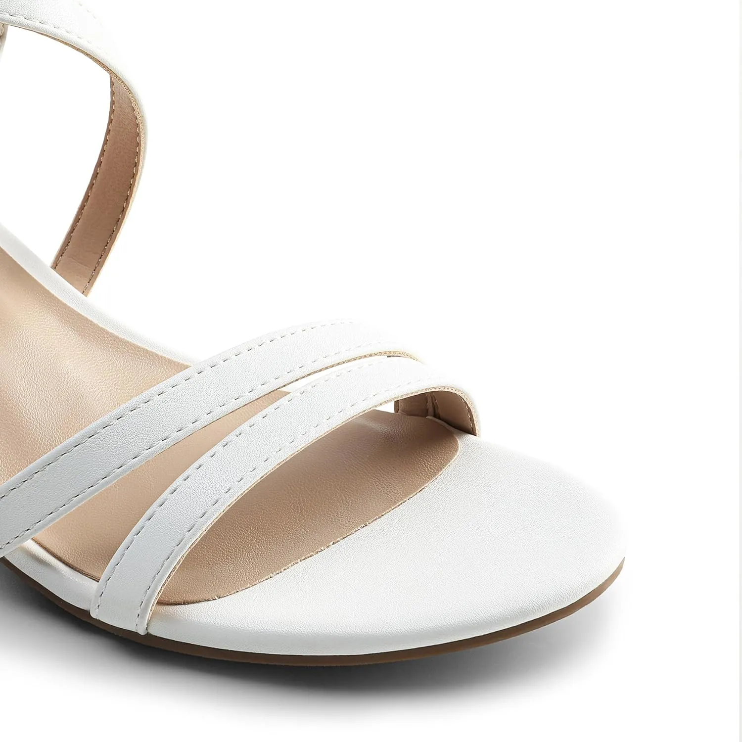 DREAM PAIRS Women's Ankle Strap Low Chunky Heels Open Toe Blocked Strappy Sandals Dress Shoes for Wedding Bridal Party