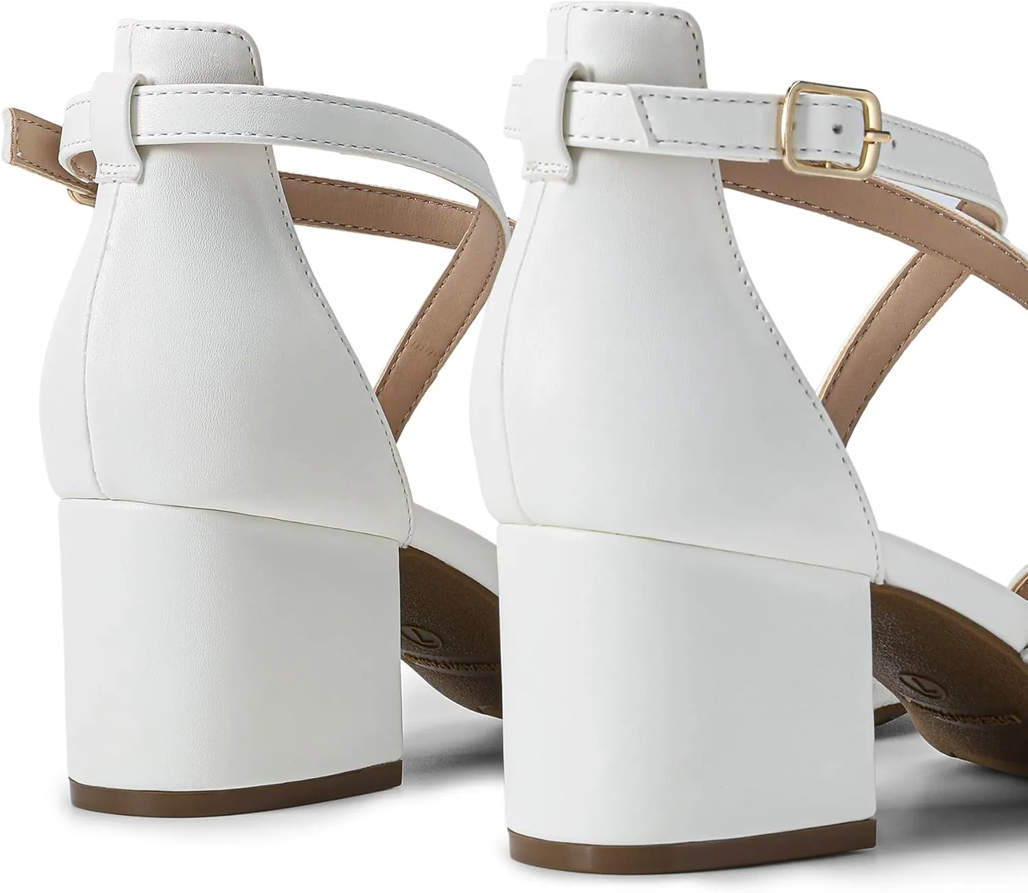 DREAM PAIRS Women's Ankle Strap Low Chunky Heels Open Toe Blocked Strappy Sandals Dress Shoes for Wedding Bridal Party