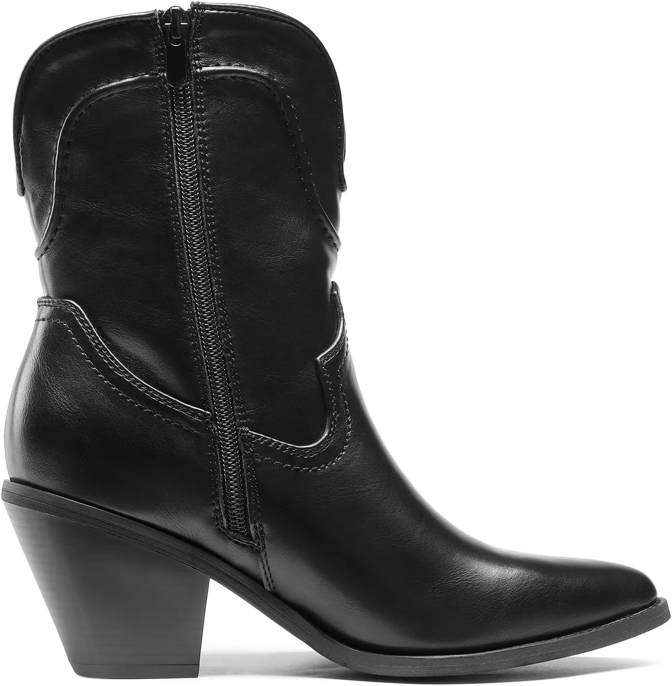 DREAM PAIRS Women's Cowboy Ankle Boots Western Booties Low Heel Pointed Toe Cowgirl Boots