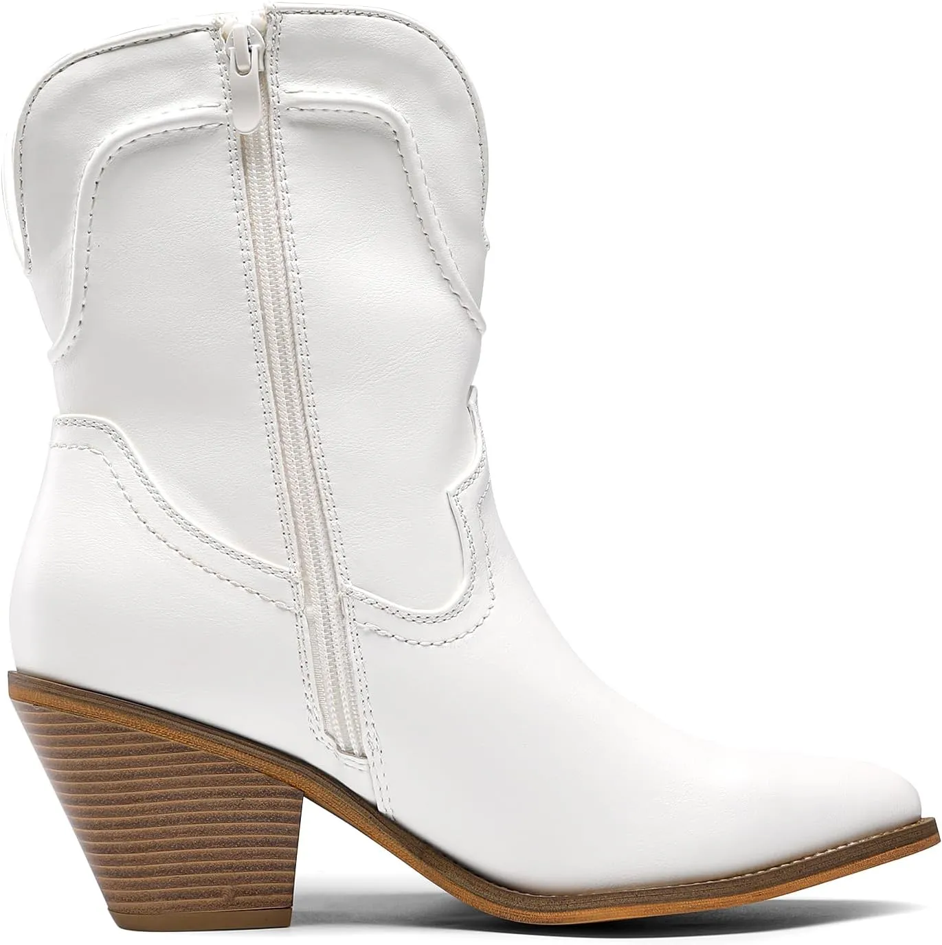 DREAM PAIRS Women's Cowboy Ankle Boots Western Booties Low Heel Pointed Toe Cowgirl Boots