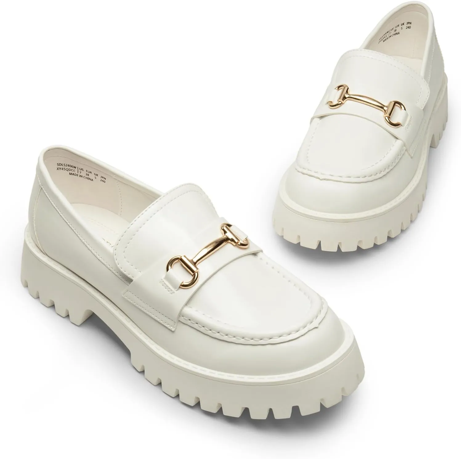 DREAM PAIRS Womens Loafers, Slip-On Platform Chunky Heel Penny Loafers for Women, Comfortable Womens Business Casual Shoes