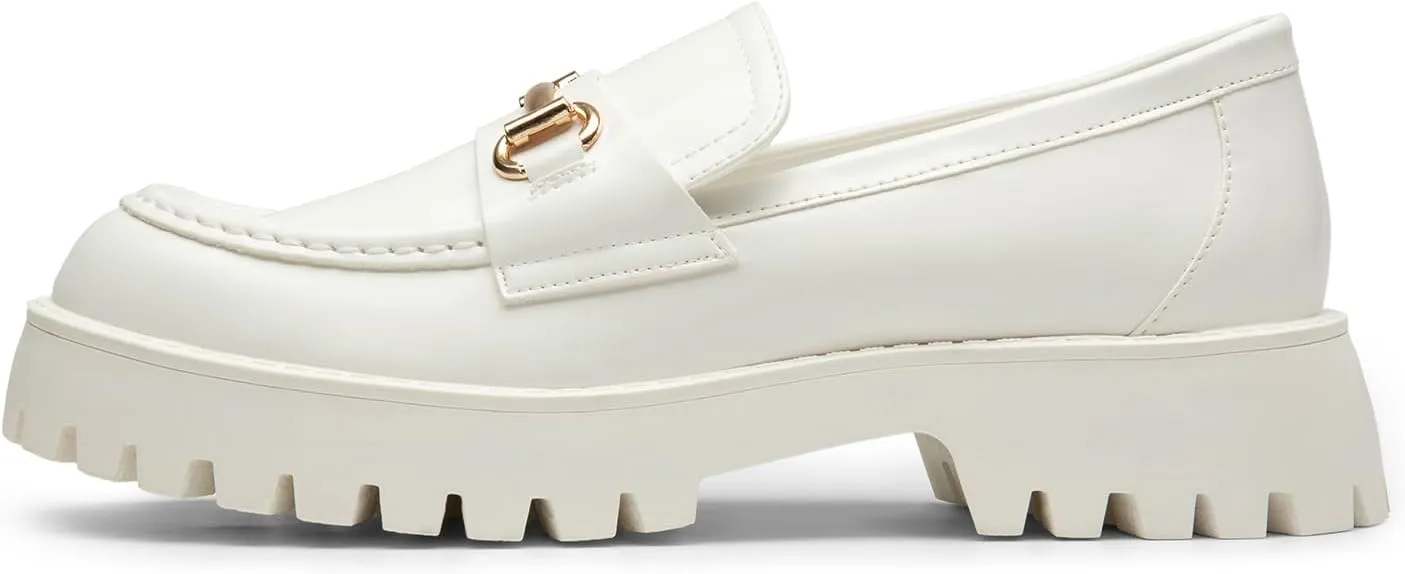 DREAM PAIRS Womens Loafers, Slip-On Platform Chunky Heel Penny Loafers for Women, Comfortable Womens Business Casual Shoes