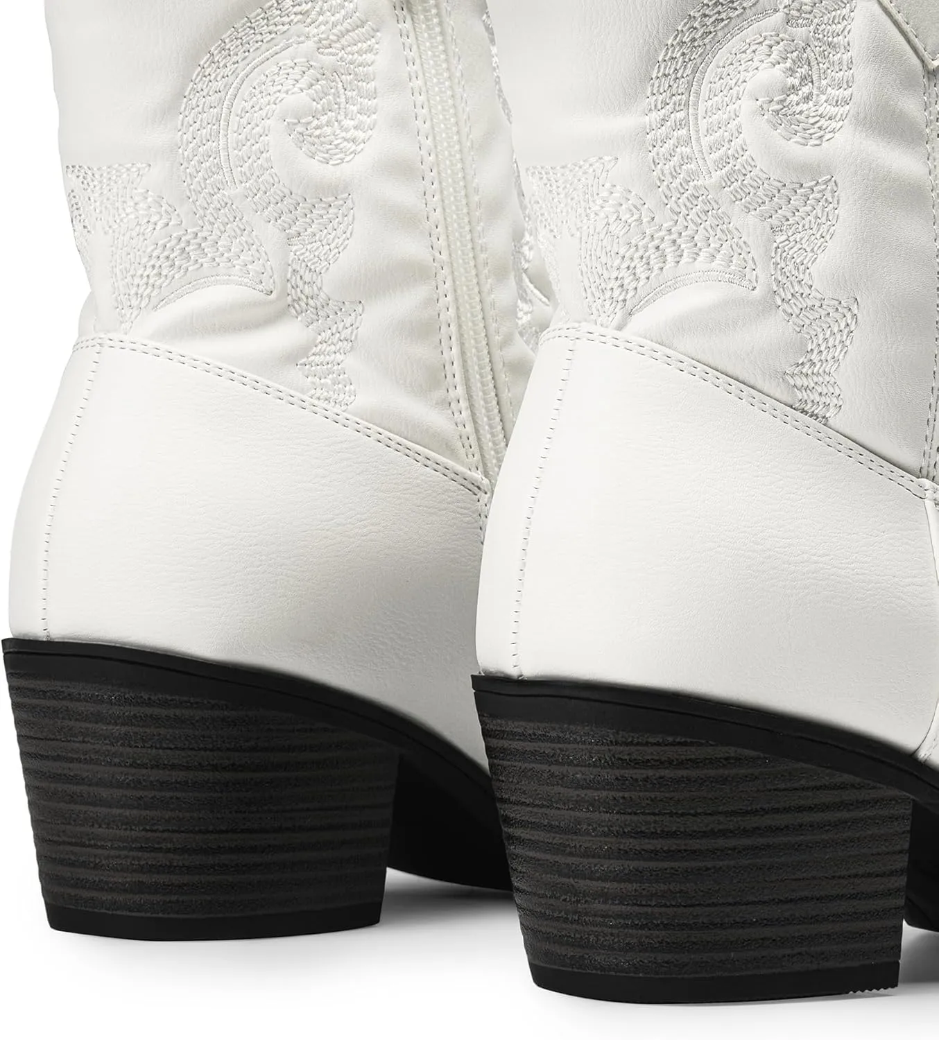 DREAM PAIRS Women's Western Cowboy Cowgirl Embroidered Ankle Boots Fashion Low chunky Heel Round Toe Fall Short Booties Shoes