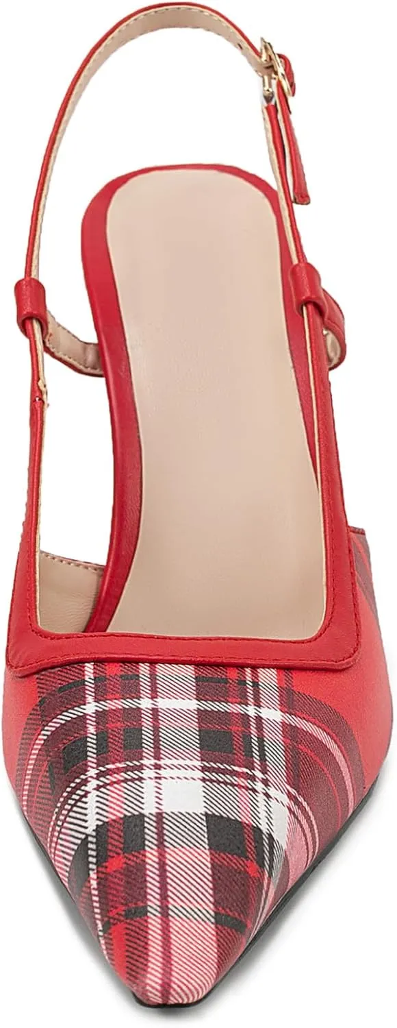 Elegant Gingham Fabric Stiletto Heel Sandals for Women
