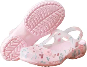 Elegant Transparent Non-Slip Clogs for Women - Comfortable Indoor/Outdoor Garden Sandals, Brown