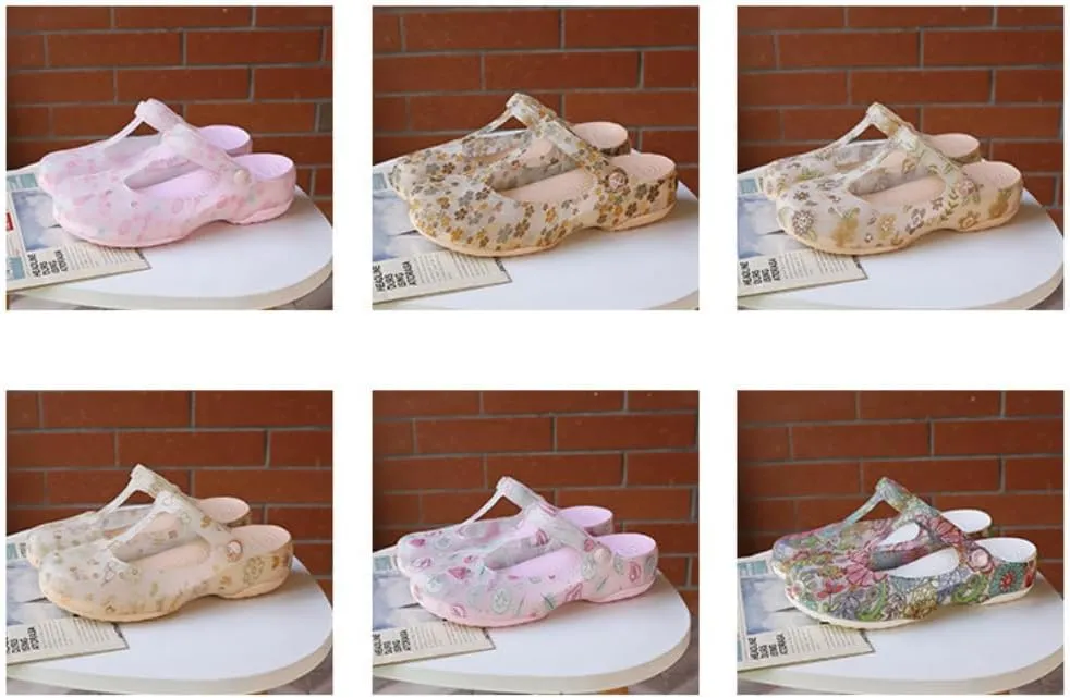 Elegant Transparent Non-Slip Clogs for Women - Comfortable Indoor/Outdoor Garden Sandals, Brown