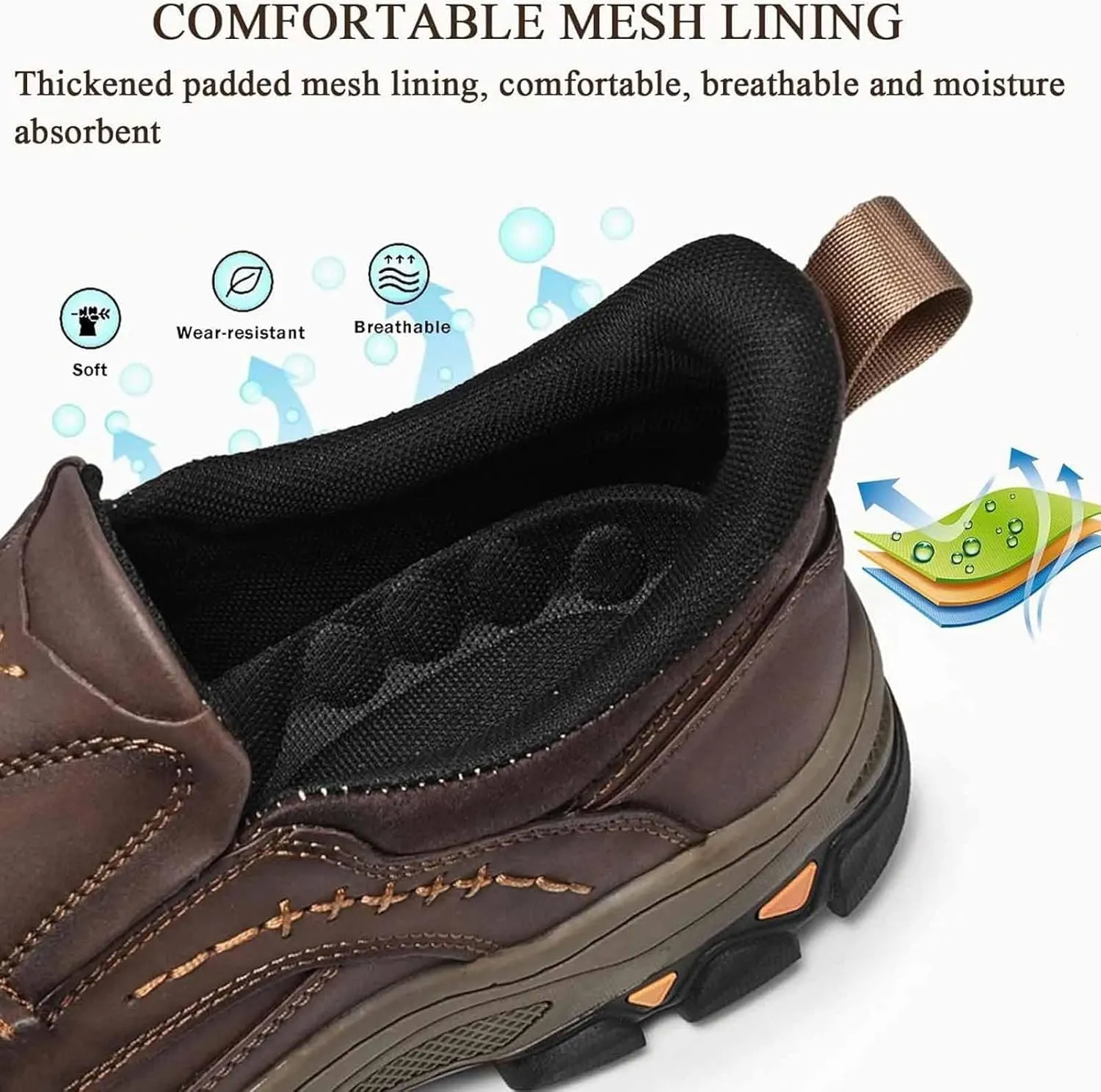 Enjerr Orthopedic Shoes Men, 2025 Enjerr Comfortable Loafers with Arch Support, Hands-Free, Non Slip, Casual Walking Shoes