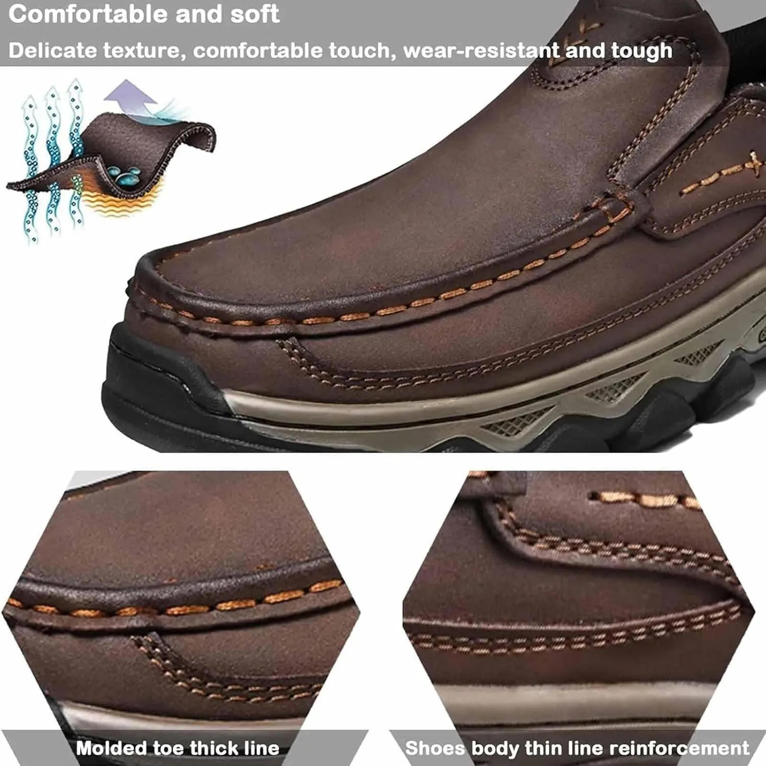 Enjerr Orthopedic Shoes Men, 2025 Enjerr Comfortable Loafers with Arch Support, Hands-Free, Non Slip, Casual Walking Shoes