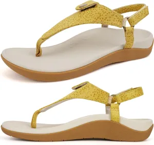 ERGOfoot Orthopedic Sandals for Women, Adjustable Thong Arch Support Flip Flops Stylish Dress Sandals for Standing All Day