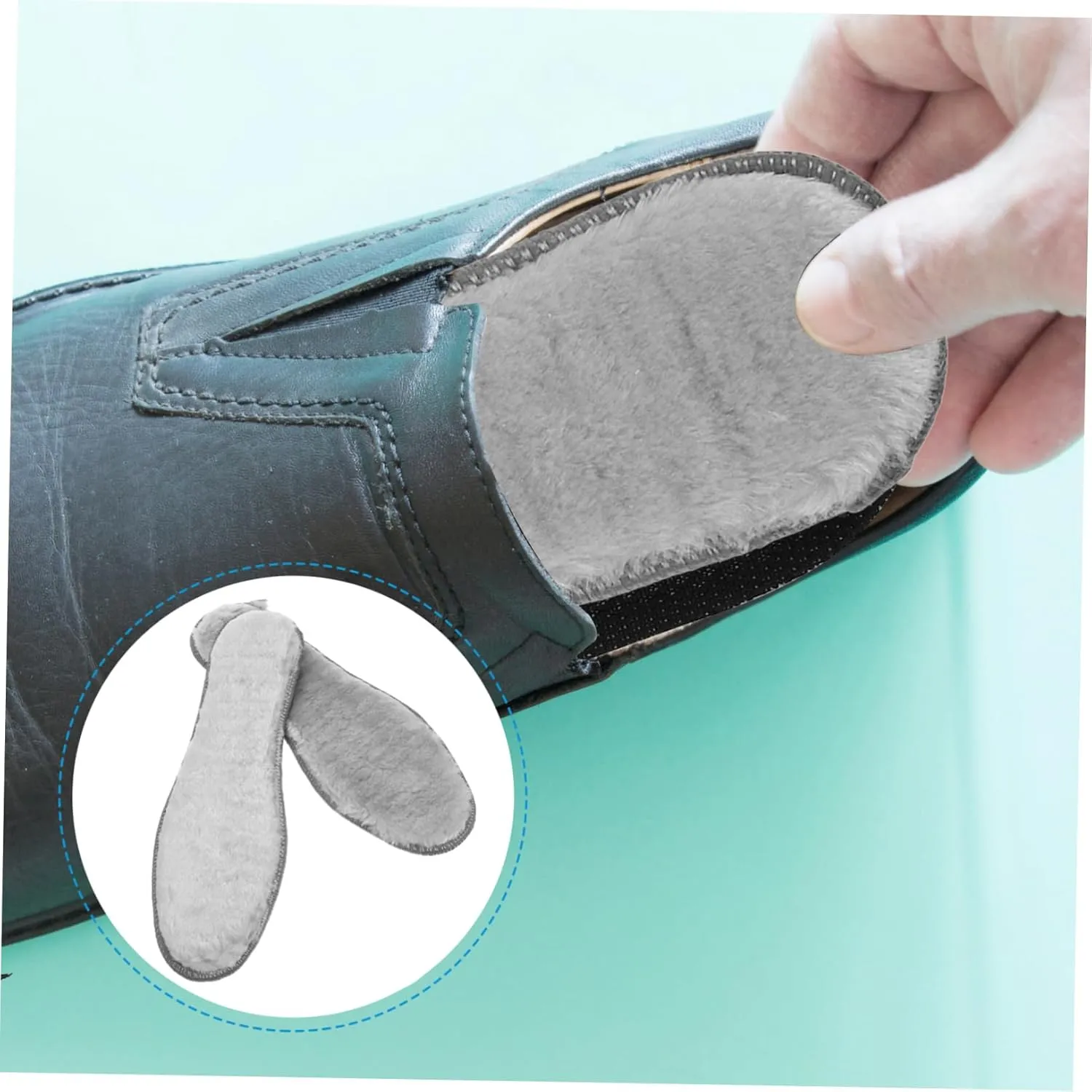 ERINGOGO 4 Pairs Warm Insoles for Winter Plush Thick Shoe Inserts for Boots and Outdoor Activities Ergonomic Design and Secure Fit Cold Weather