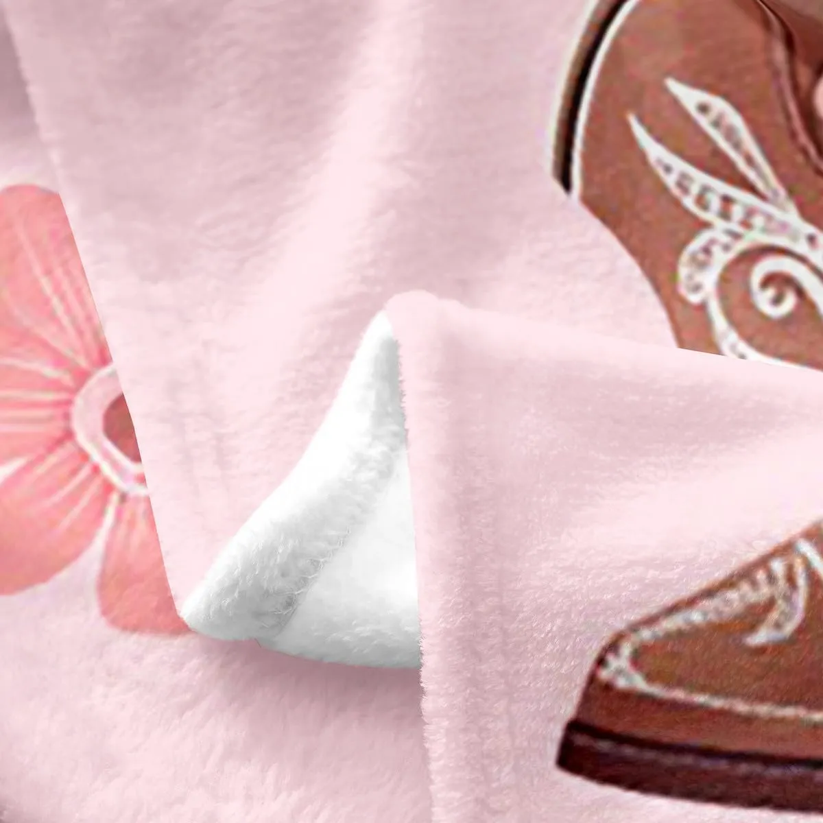 Erosebridal Cowgirls Room Decor Throw 50x60 Inch Hats Boots Flannel Blanket for Girls Women Cactus Floral Pink Brown Soft Warm Fleece Throw Blanket