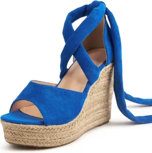 Fashion Woman Bandage Sandals, Women's Hemp Rope Platform & Wedge Sandals, Women Cross Straps Thick Bottom Sandals