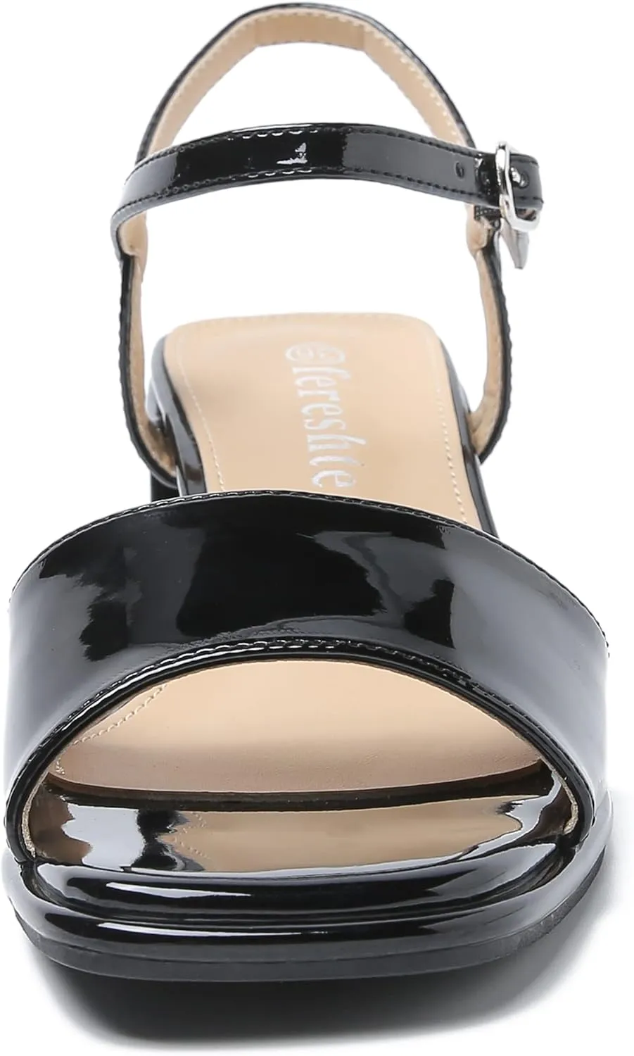 fereshte Women's Ankle Strap Heeled Sandals Open Toe Strappy Low Block Heels Sandals