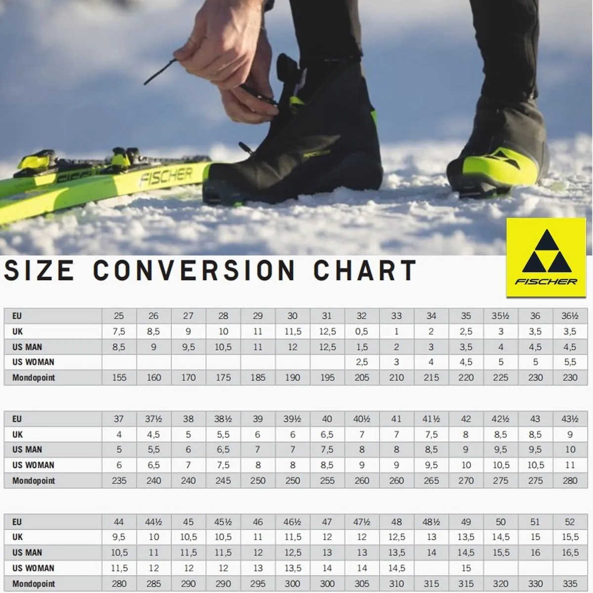 Fischer Unisex Winter Sports Skiing Snow Protection Hinged Cuffs Secure Fit Warm Lace Up OTX Adventure Boots