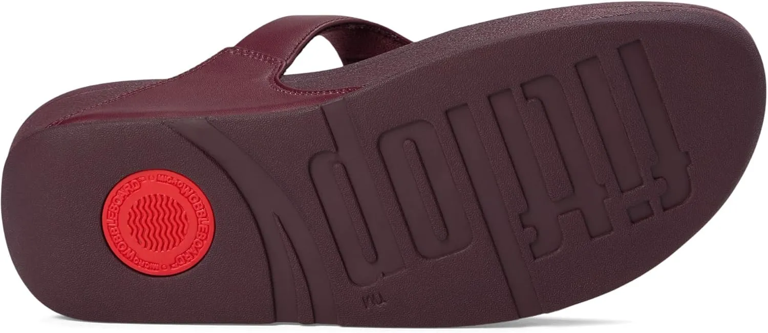 FitFlop Women's Lulu Crystal-Buckle Leather Toe-Post Sandals Wedge