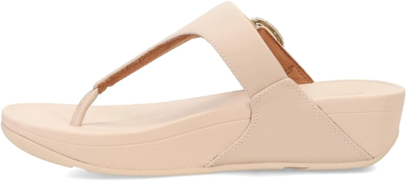 FitFlop Women's Lulu Crystal-Buckle Leather Toe-Post Sandals Wedge