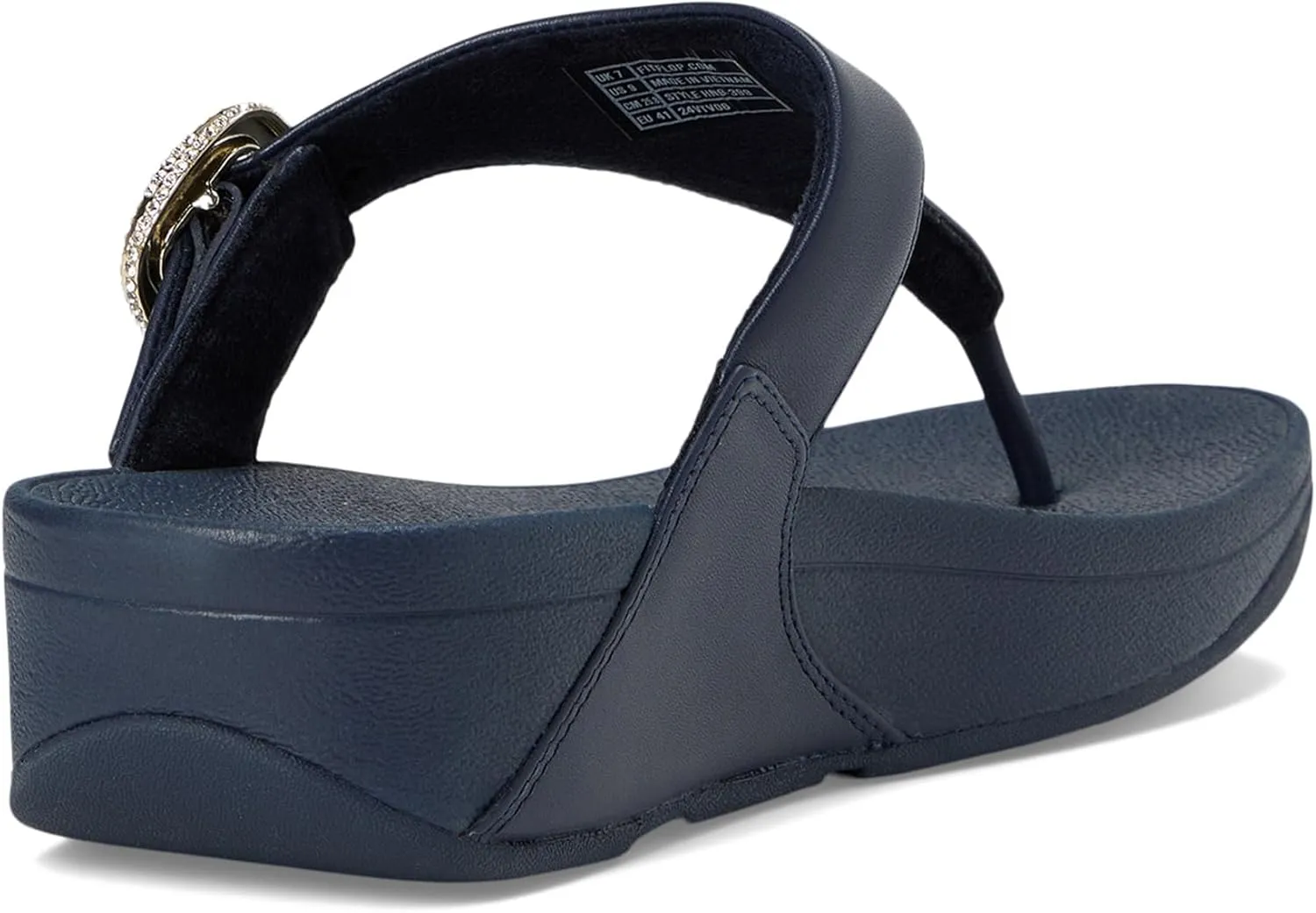 FitFlop Women's Lulu Crystal-Buckle Leather Toe-Post Sandals Wedge