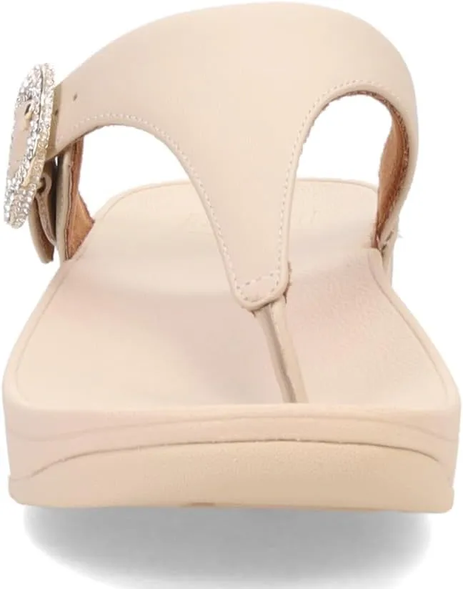 FitFlop Women's Lulu Crystal-Buckle Leather Toe-Post Sandals Wedge