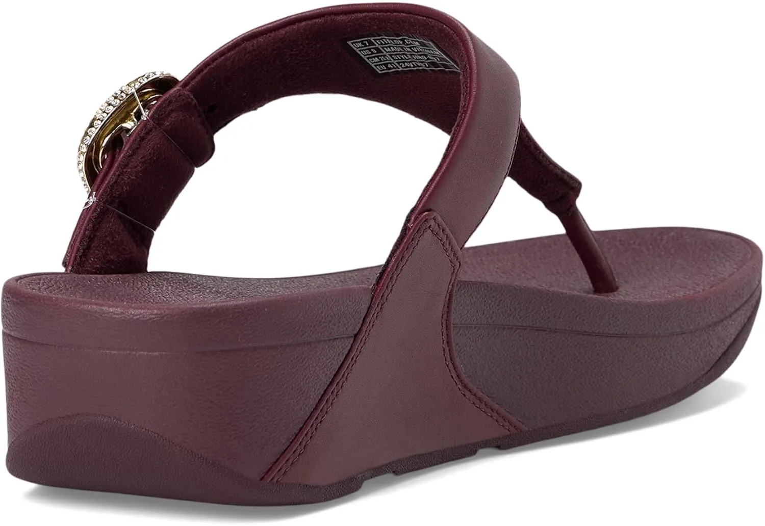 FitFlop Women's Lulu Crystal-Buckle Leather Toe-Post Sandals Wedge