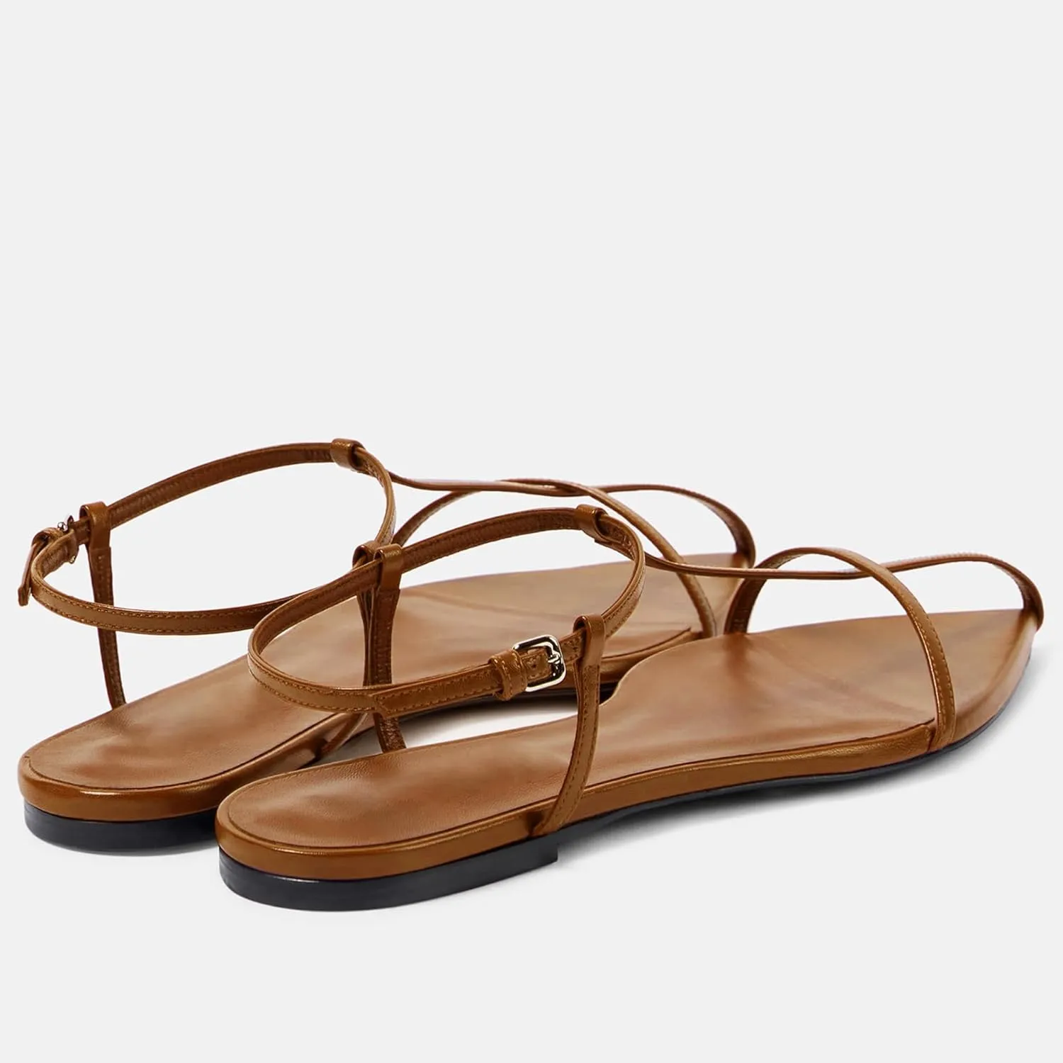 Flat Sandals for Women with Metal Buckle Ankle Strappy Ladies Fashion Slide Sandals Comfortable Summer Open Toe Women Sandals Dressy.