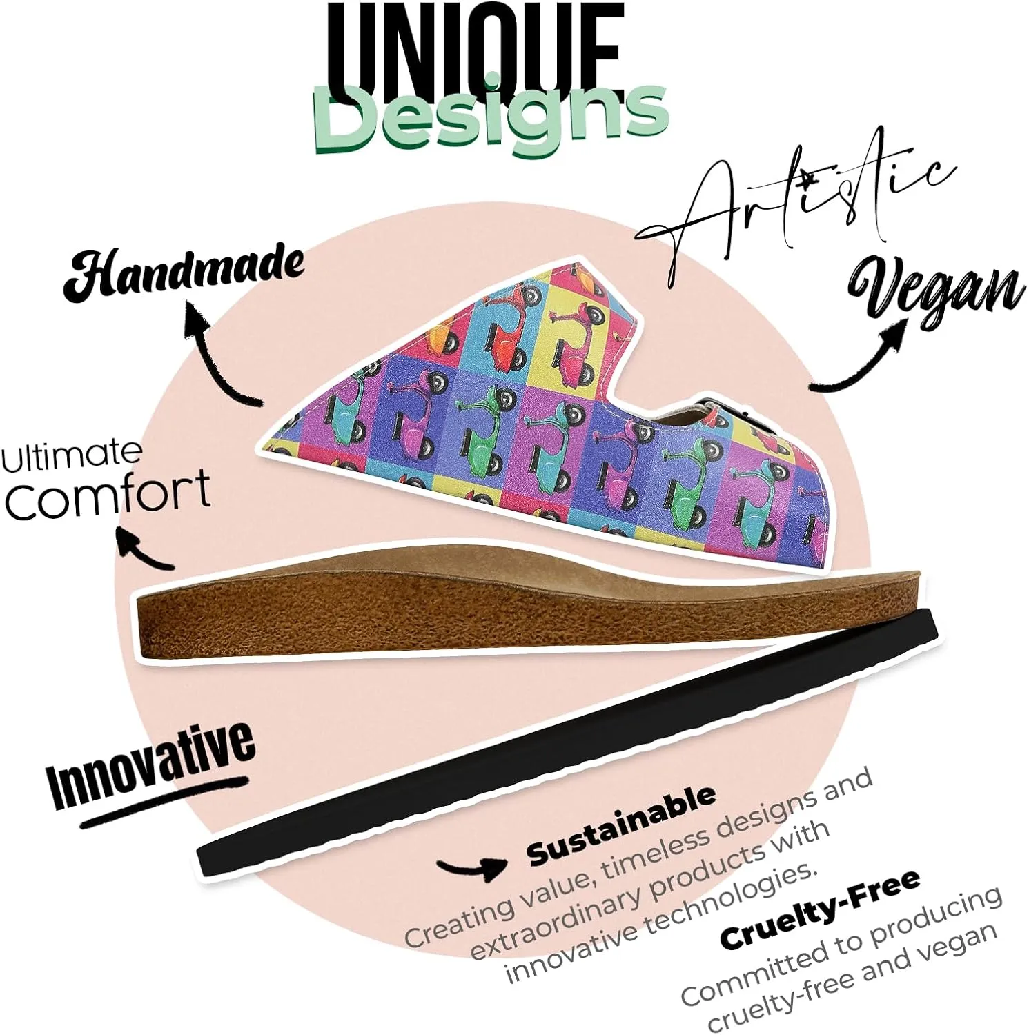 Flip Flops for Women - Vegan Leather and Handmade Thong Sandals for Women