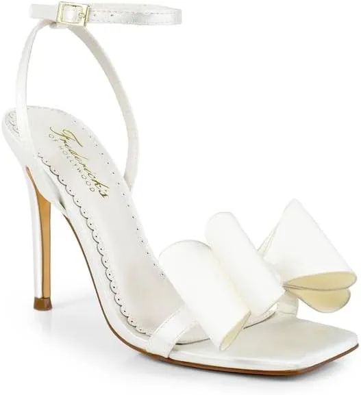 FREDERICK'S OF HOLLYWOOD Open Toe Ankle Strap Bow Stiletto Heel - Elegant Women's Sandals with Bow Detail, Chic High Heel Shoes, FOH-JULIENNE