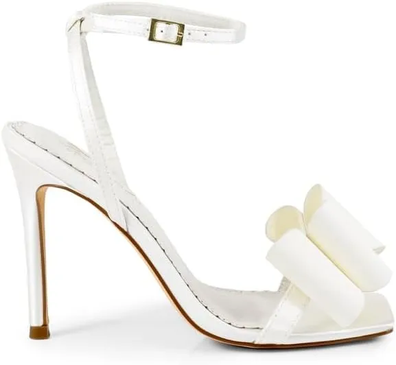 FREDERICK'S OF HOLLYWOOD Open Toe Ankle Strap Bow Stiletto Heel - Elegant Women's Sandals with Bow Detail, Chic High Heel Shoes, FOH-JULIENNE