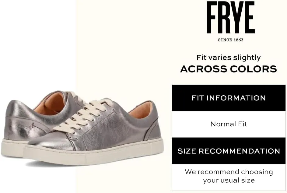 Frye Ivy Low Lace Sneakers for Women Crafted from Soft, Vintage Italian Leather with Removable Molded Footbed, Leather Lining, and Contrast White Rubber Outsoles