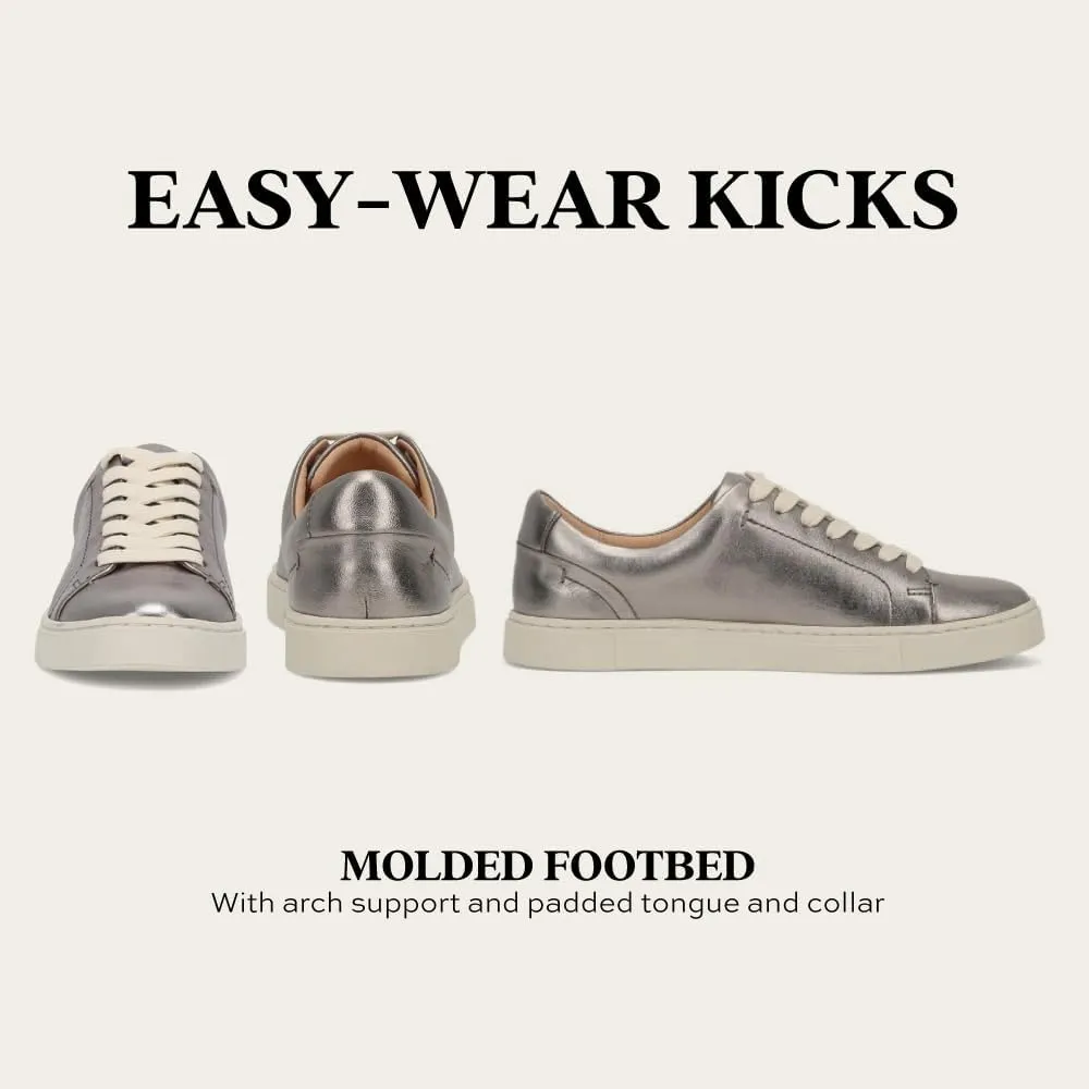 Frye Ivy Low Lace Sneakers for Women Crafted from Soft, Vintage Italian Leather with Removable Molded Footbed, Leather Lining, and Contrast White Rubber Outsoles