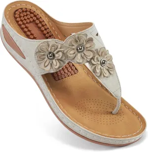 FUDYNMALC Sandals Women Wedge Shoes: Summer Dressy Flip Flops Comfortable Orthopedic Platform Footwear Casual Walking Wedges