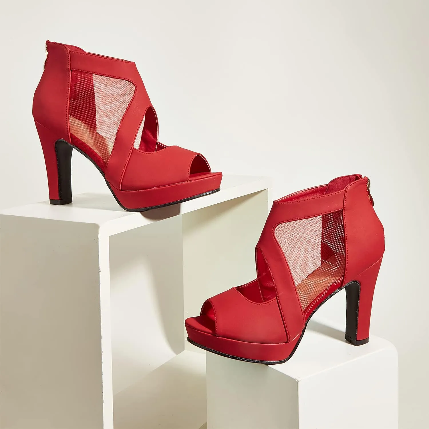 GATUXUS Open Toe Women's Platform Chunky High Heel Sandals Shoes Sexy Heels Strappy Sandals
