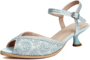 Graceful Peep Toe Slingback Sandals with Floral Mesh Design | Elegant Kitten Heel Low Heel Shoes for Women | Stylish Ankle Strap Wedding and Party Dress Shoes