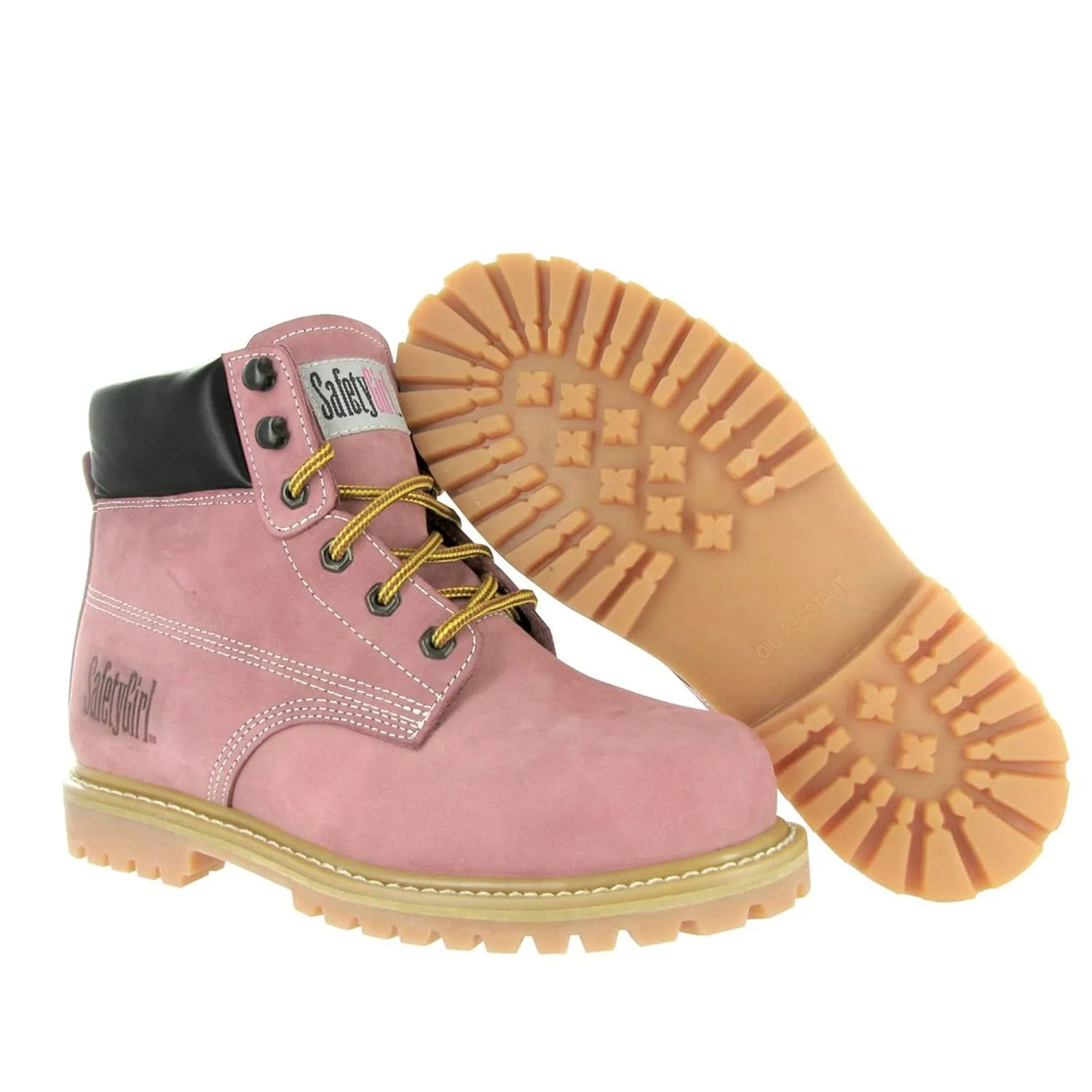GS003-Lt Pink-6M Steel Toe Work Boots - Light Pink - 6M, english, Capacity, Volume, Leather, 6M, Pink ( )