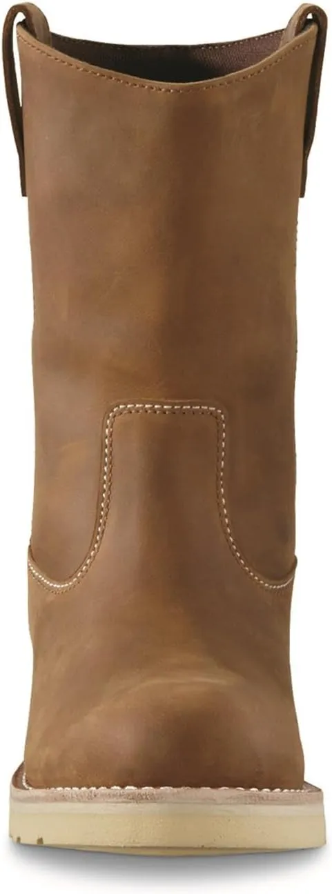 Guide Gear Wedge 10” Wellington Work Boots for Men, Mid-High, Leather Shoes, Moisture-Wicking Lining