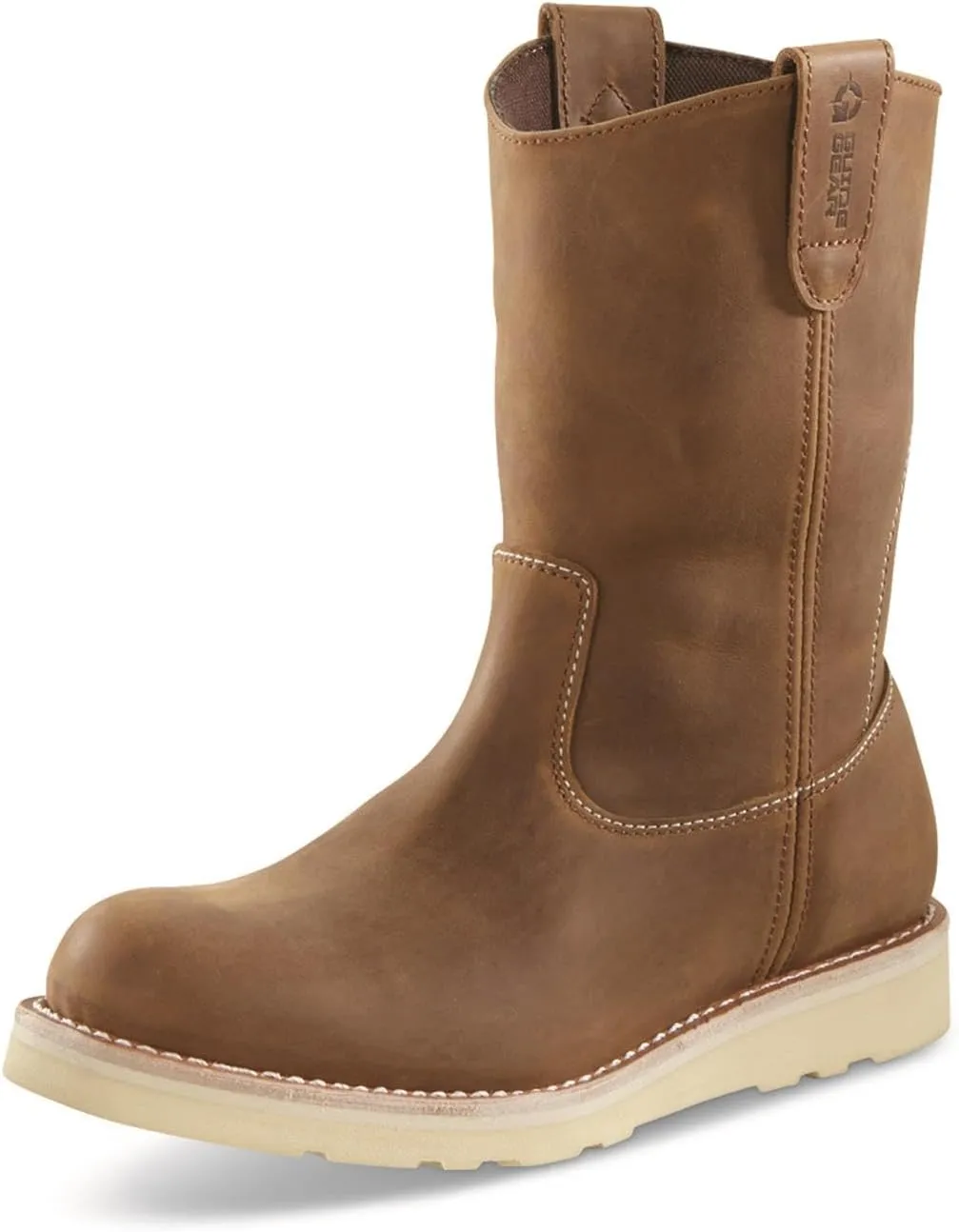Guide Gear Wedge 10” Wellington Work Boots for Men, Mid-High, Leather Shoes, Moisture-Wicking Lining