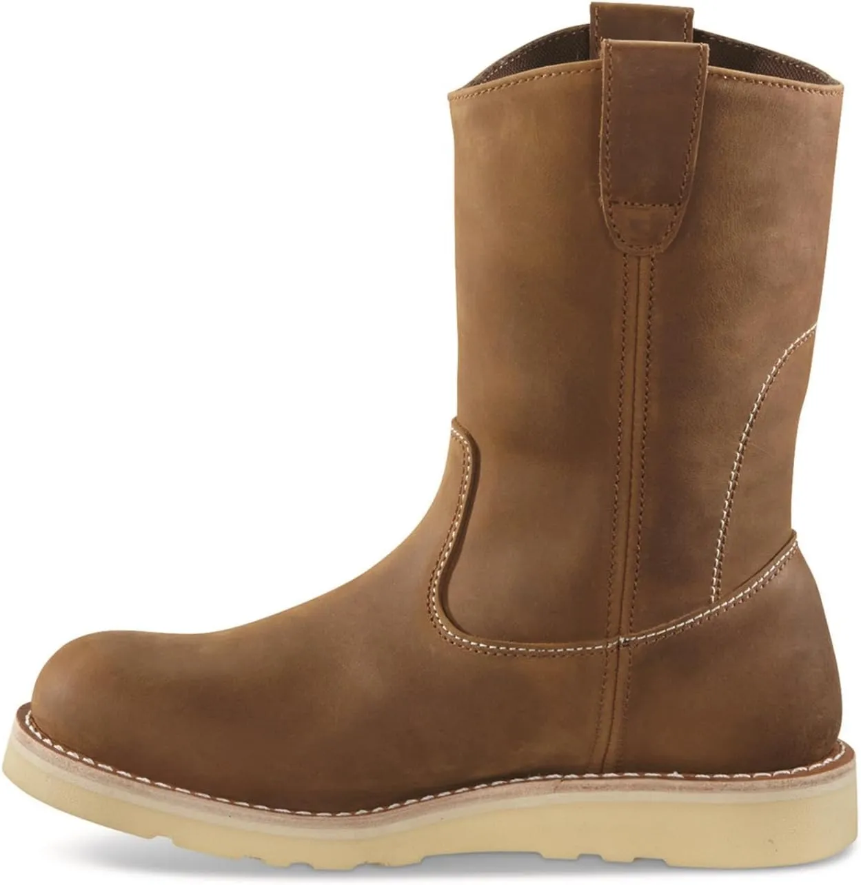 Guide Gear Wedge 10” Wellington Work Boots for Men, Mid-High, Leather Shoes, Moisture-Wicking Lining