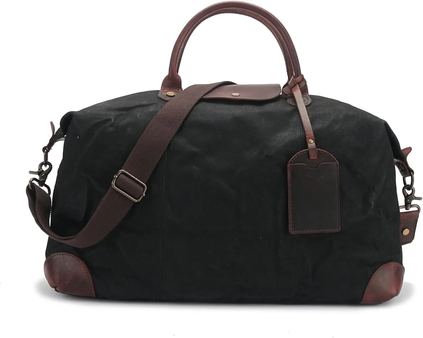 Gym Bag for Women Travel Bags Vintage Style Men Duffel Bag Waxed Canvas Travel Handbag Waterproof Large Capacity Men Rucksack(Black)