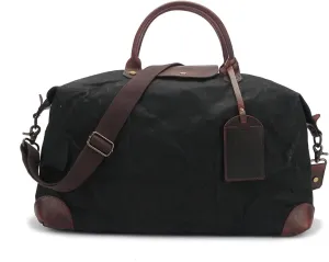 Gym Bag for Women Travel Bags Vintage Style Men Duffel Bag Waxed Canvas Travel Handbag Waterproof Large Capacity Men Rucksack(Black)