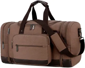 Gym Bags Vintage Canvas Travel Bags Men Duffel Bag Travel Tote Large Capacity Carry on Luggage Bags Weekender Bag Travel Women (Color : Coffee) (Coffee)