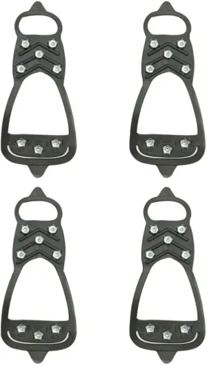 Happyyami Snowproof and Secure 4 Pair Anti-skid Crampon Shoe Covers for Outdoor Hiking Ice Climbing