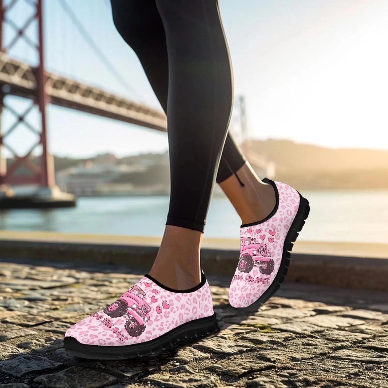 Heart Animals Pattern Pink Slip on Shoes for Men Women Casual Loafers Running Sneakers Anti-Skid Fashion Shoes