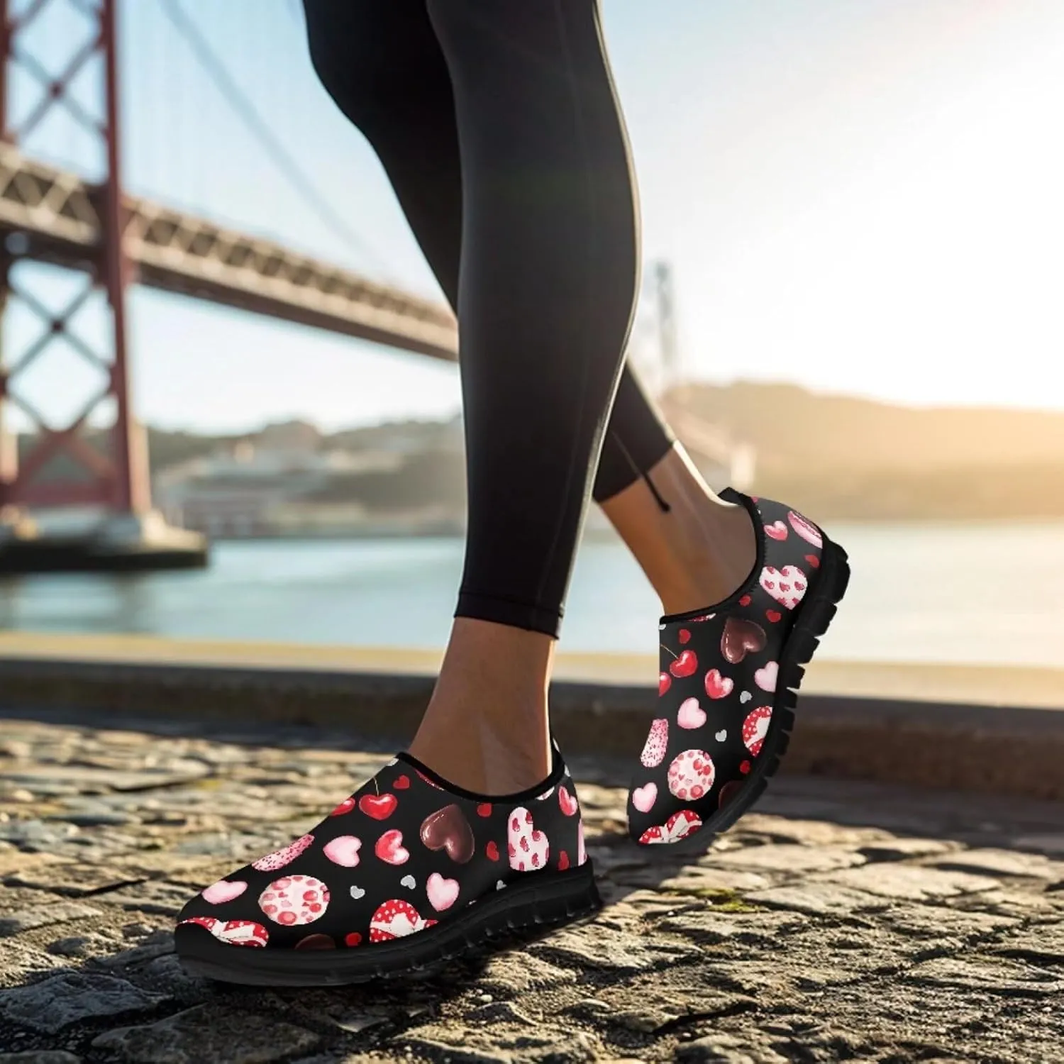 Heart Animals Pattern Pink Slip on Shoes for Men Women Casual Loafers Running Sneakers Anti-Skid Fashion Shoes