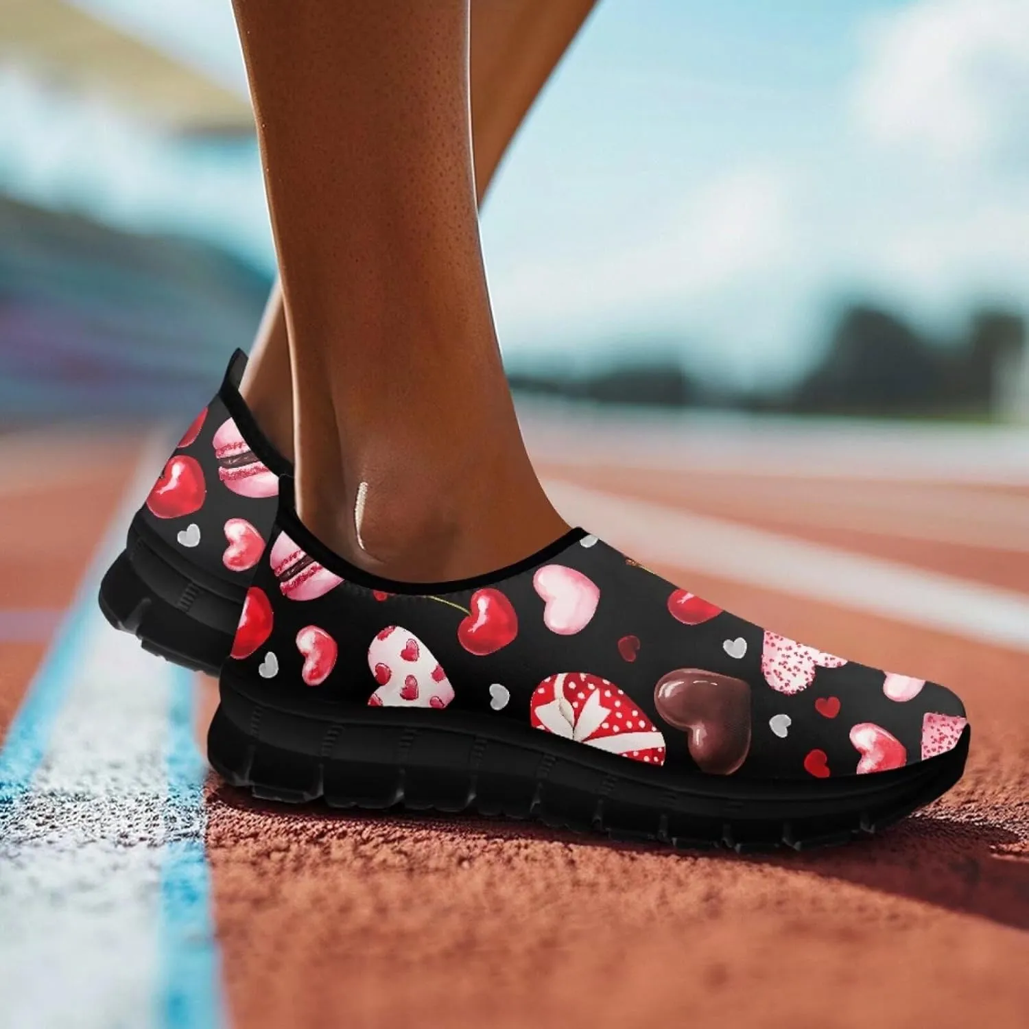 Heart Animals Pattern Pink Slip on Shoes for Men Women Casual Loafers Running Sneakers Anti-Skid Fashion Shoes